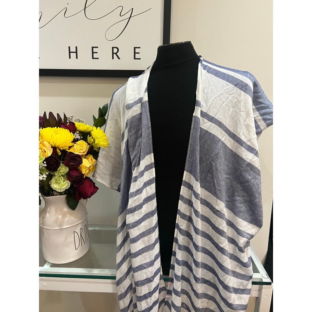 Blue and White Isaac Mizrahi Shawl - Picture 1 of 4